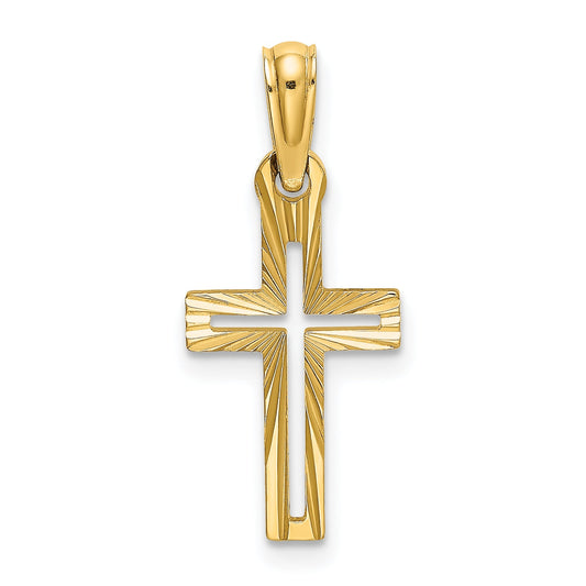 10K Yellow Gold 10K D/C Cross Charm