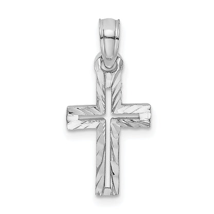 10K White Gold 10K D/C Cross Charm