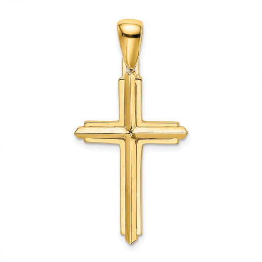 10K Yellow Gold 10K Polished Cross Charm