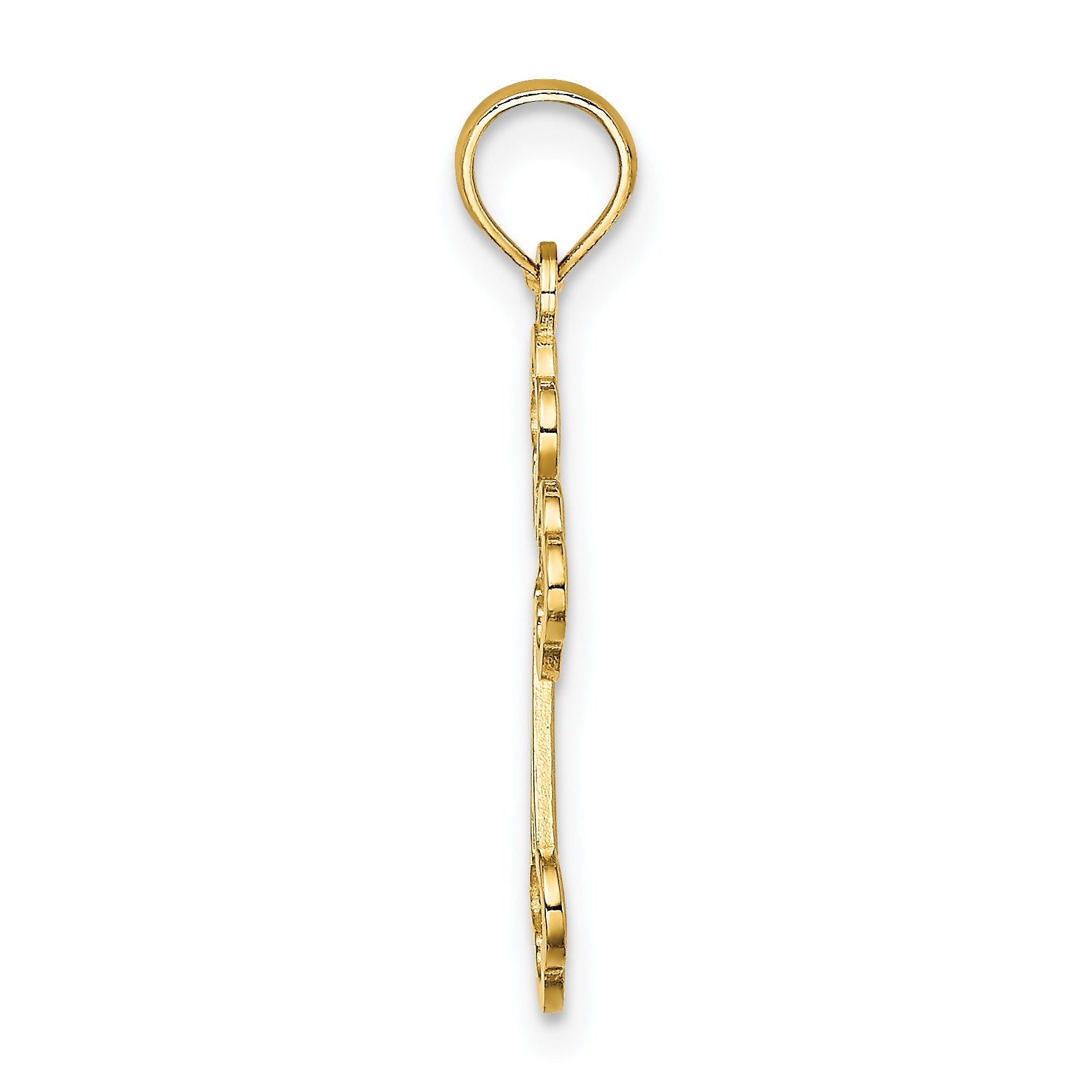 10K Yellow Gold 10K Lace Center Budded Cross Charm