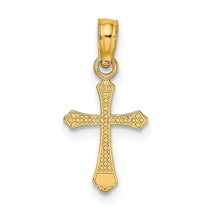 10K Yellow Gold 10K Textured Mini Cross Charm
