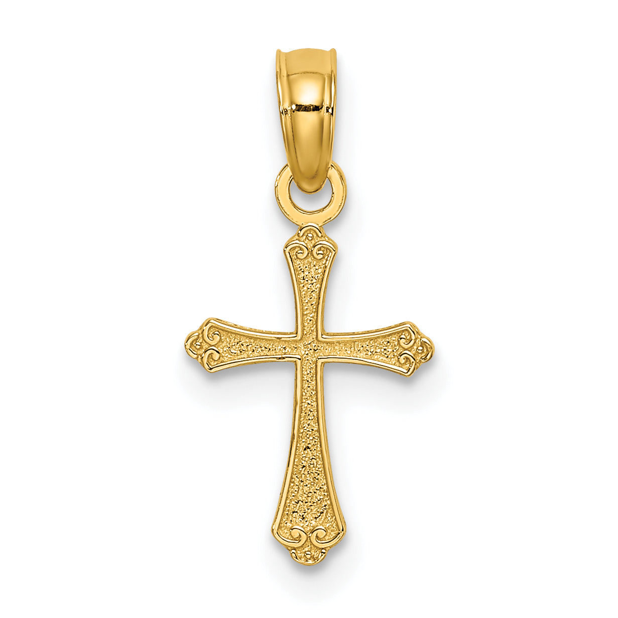 10K Yellow Gold 10K Textured Mini Cross Charm