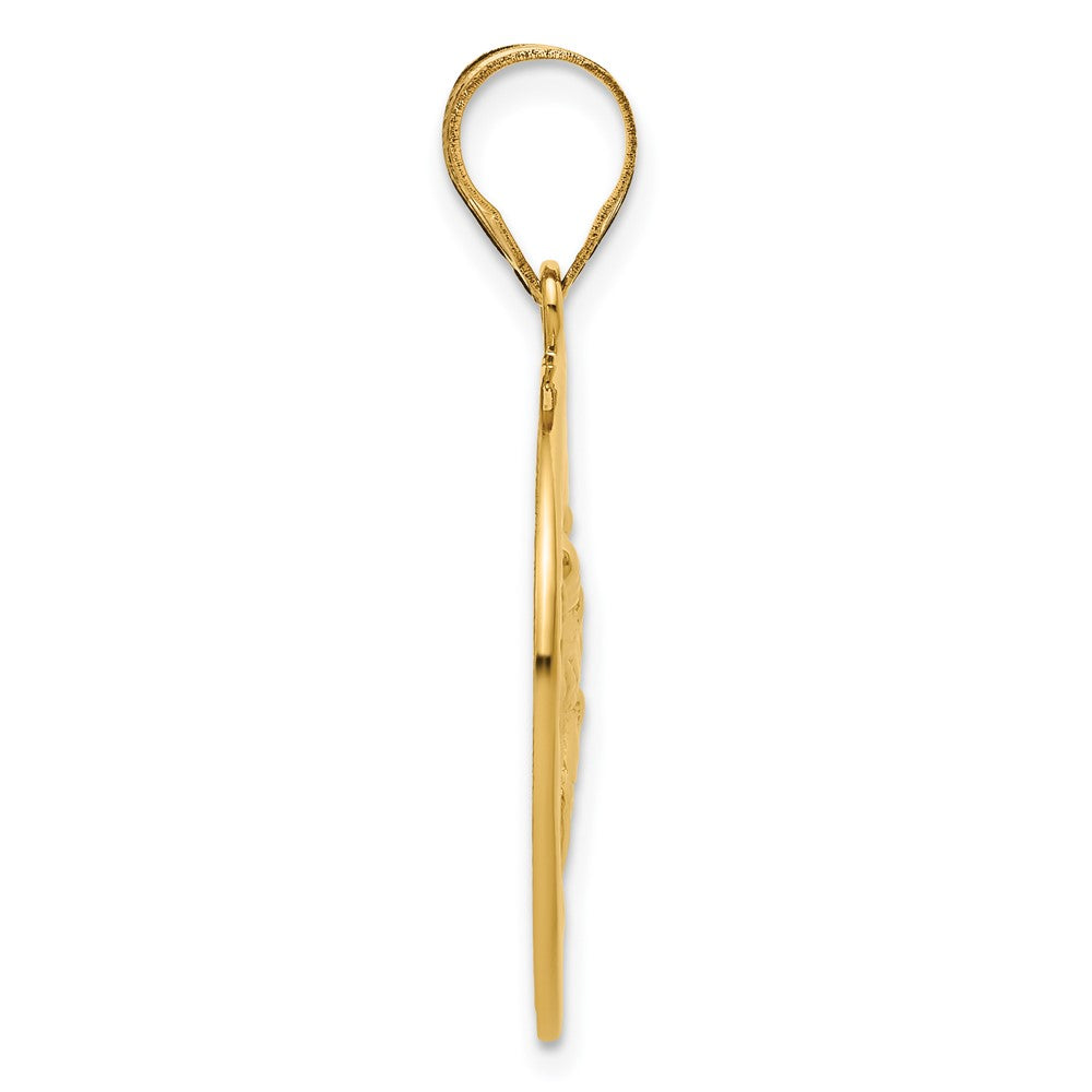 10K Yellow Gold 10K Polished Saint Christopher Coin Charm