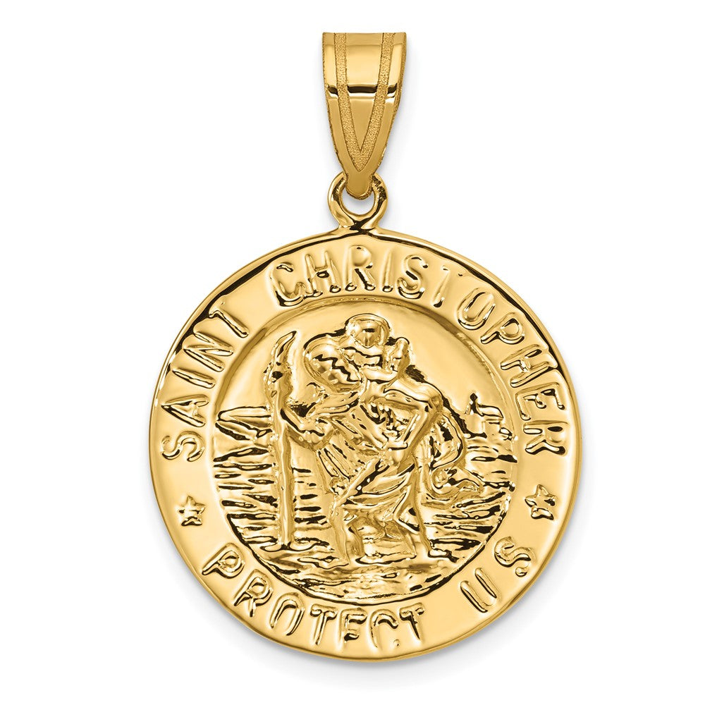 10K Yellow Gold 10K Polished Saint Christopher Coin Charm