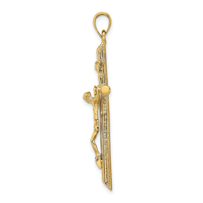 10K Yellow Gold 10K Textured Crucifix Charm