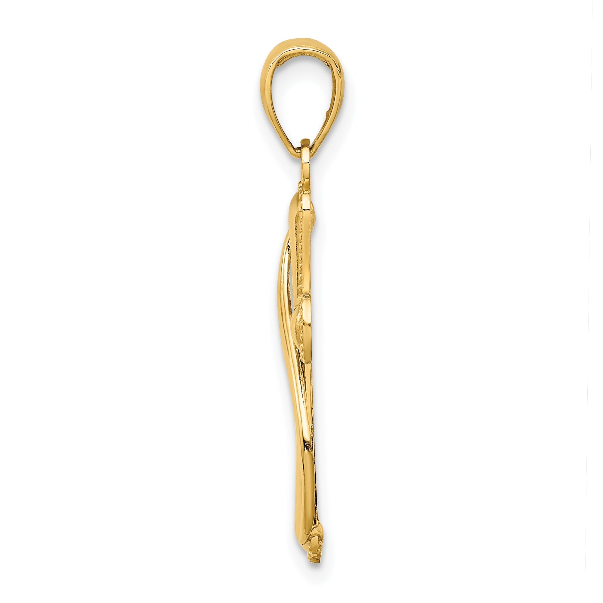 10K Yellow Gold 10K Cross With Drape Charm