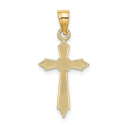 10K Yellow Gold 10K W/ Engraved Edges Cross Charm