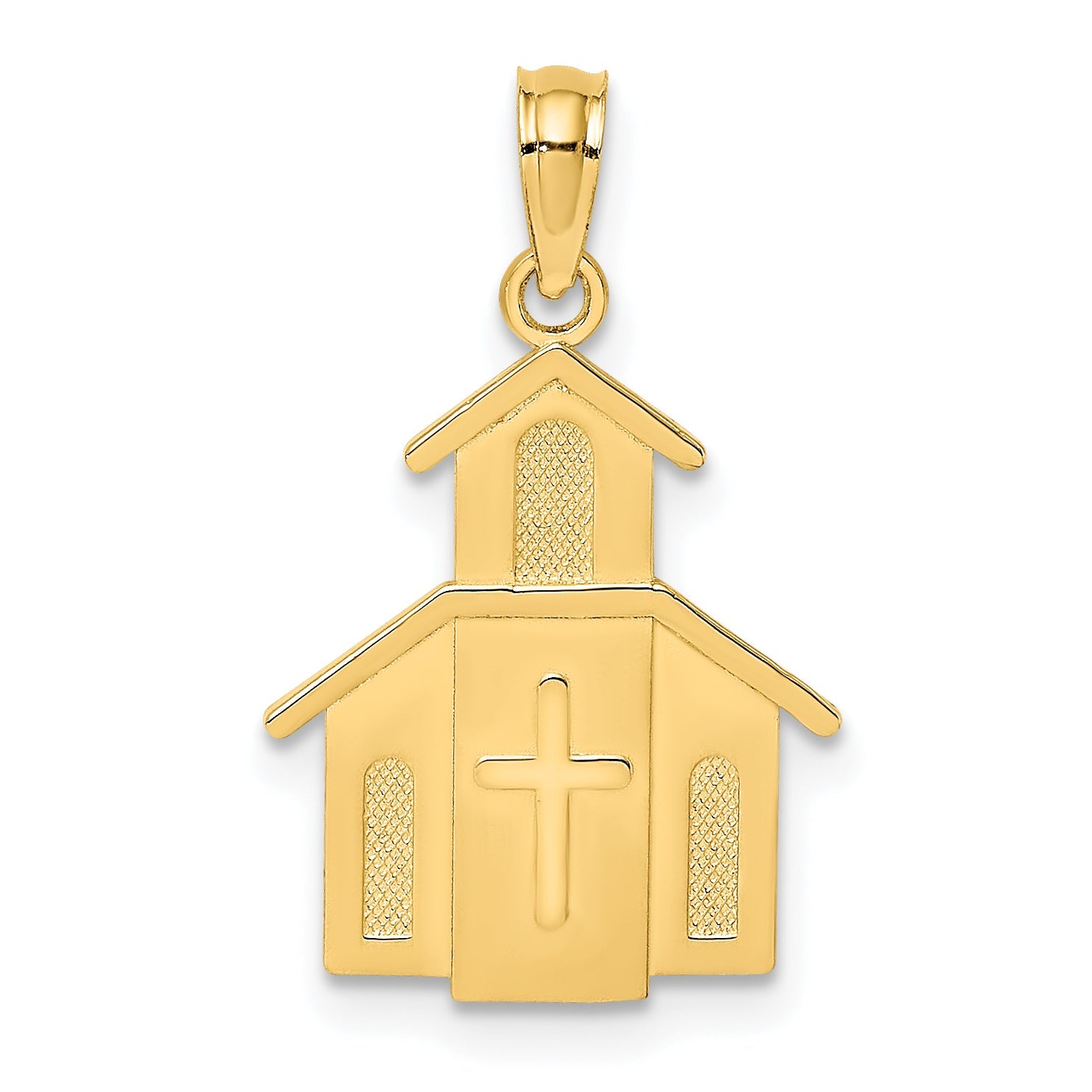 10K Yellow Gold 10K Church W/ Cross On Door Charm
