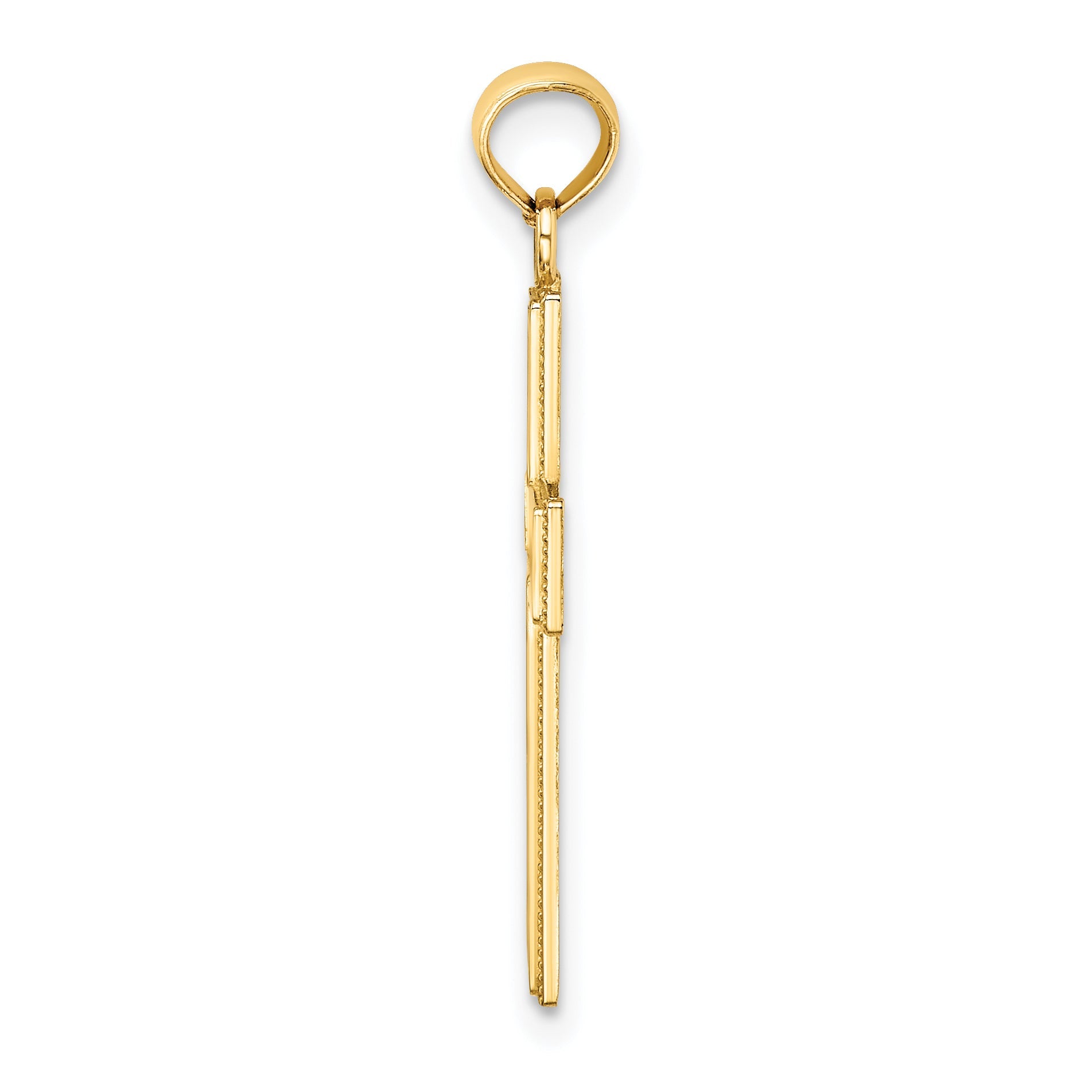 10K Yellow Gold D/C Filigree Cross Pendant