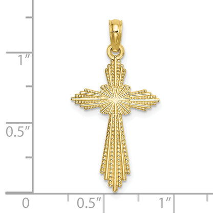 10K Yellow Gold 10K W/ Pointed Ends Fancy Cross Charm