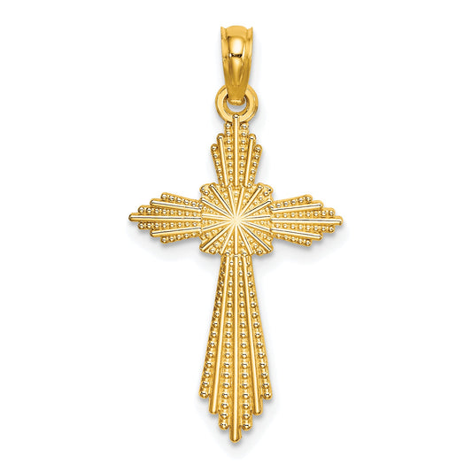 10K Yellow Gold 10K W/ Pointed Ends Fancy Cross Charm