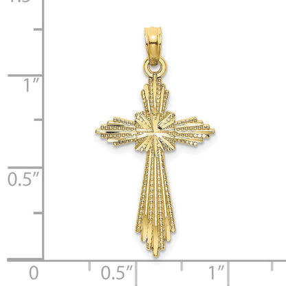 10K Yellow Gold 10K Fancy D/C Cross Charm