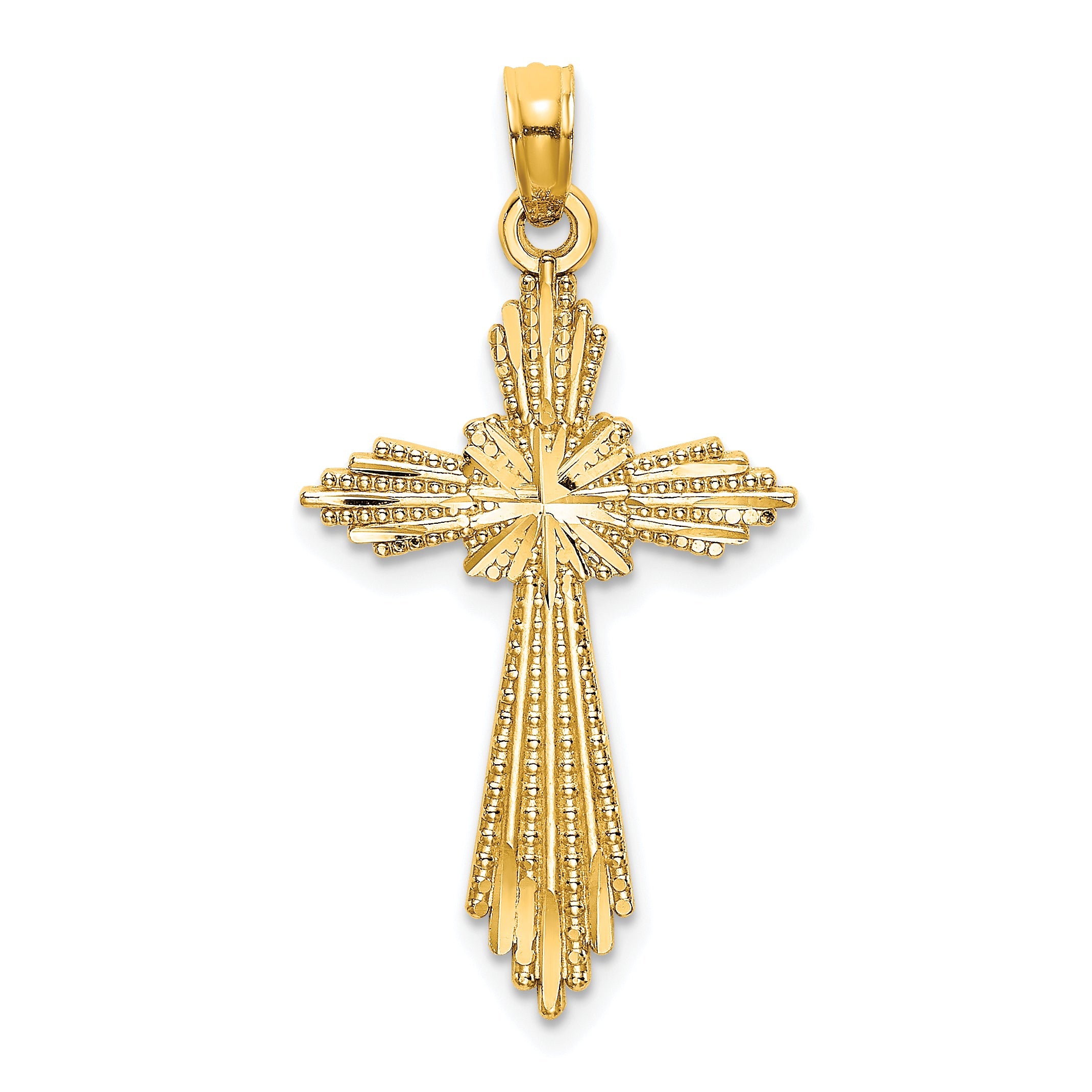 10K Yellow Gold 10K Fancy D/C Cross Charm