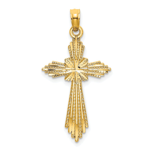10K Yellow Gold 10K Fancy D/C Cross Charm