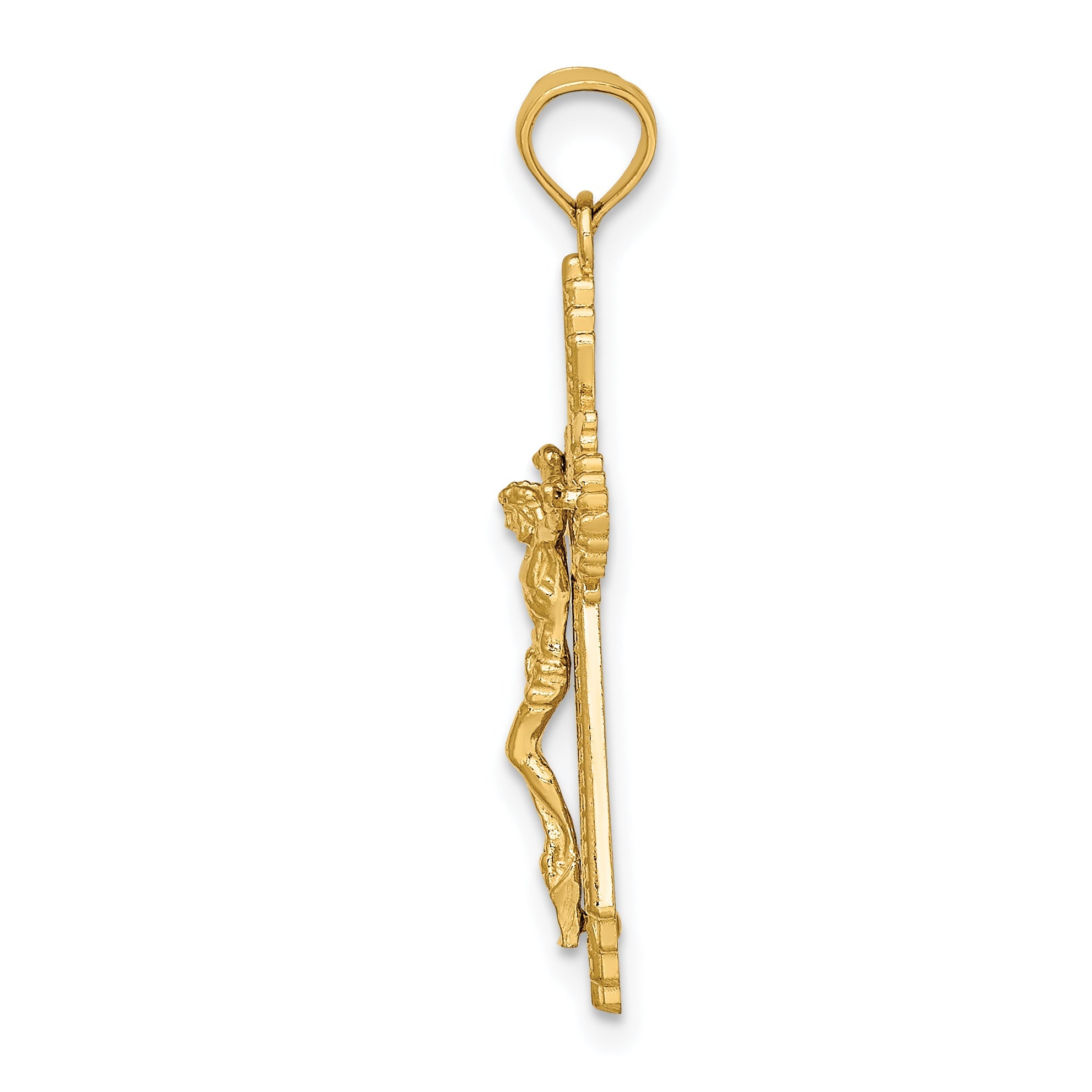 10K Yellow Gold 10K D/C Crucifix Charm
