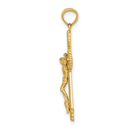 10K Yellow Gold 10K D/C Crucifix Charm