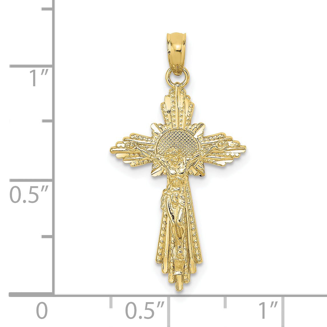 10K Yellow Gold 10K D/C Crucifix Charm