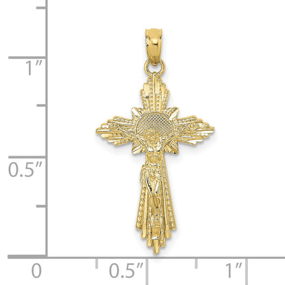 10K Yellow Gold 10K D/C Crucifix Charm