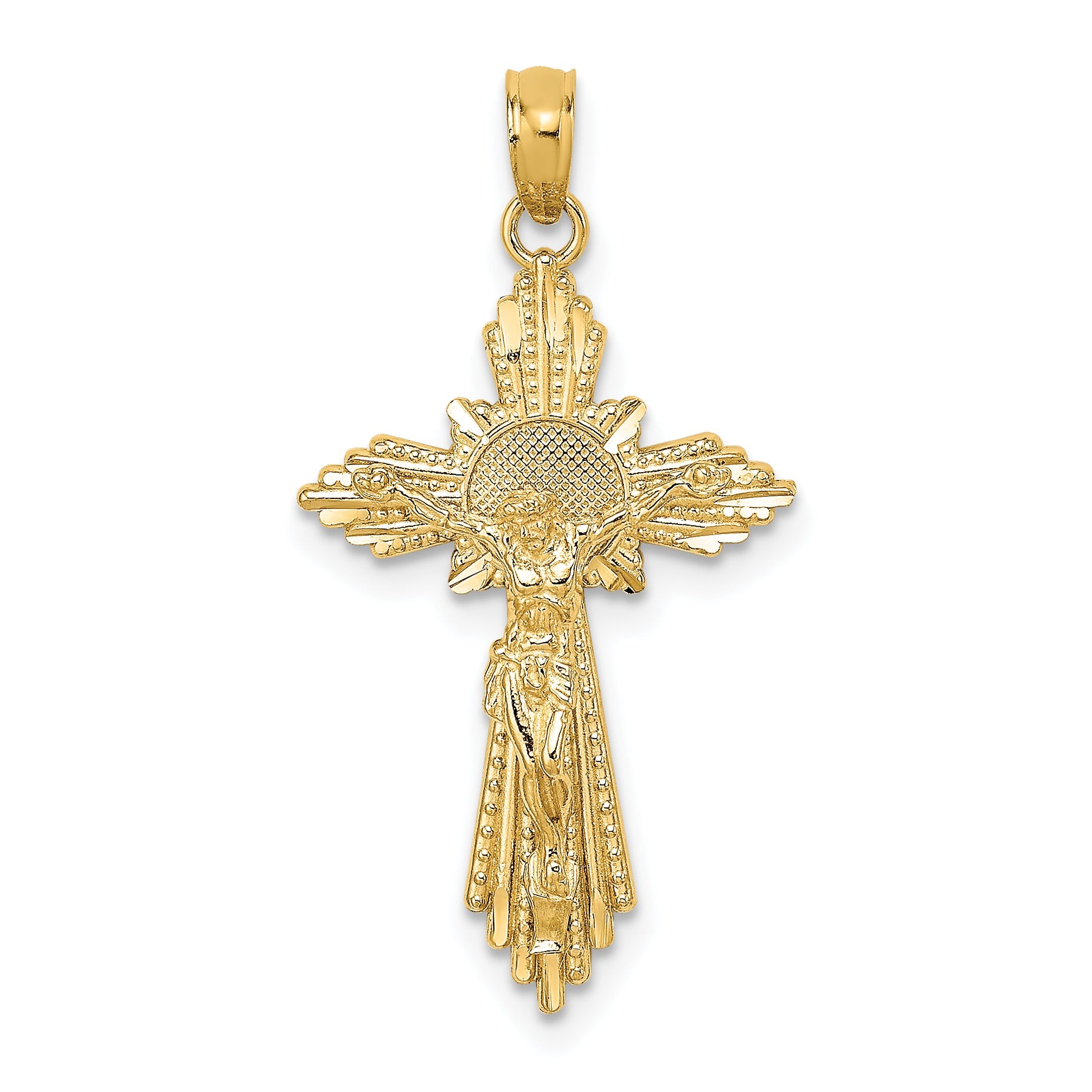 10K Yellow Gold 10K D/C Crucifix Charm