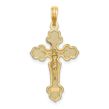 10K Yellow Gold 10K Crucifix W/ Fancy Tips Charm
