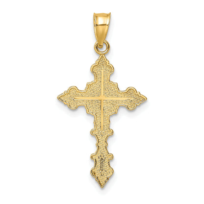 10K Yellow Gold 10K Crucifix W/ Fancy Edges Charm