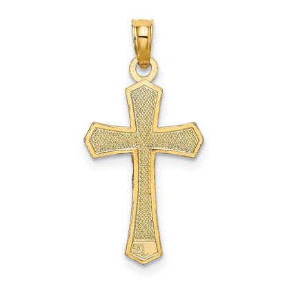 10K Yellow Gold 10K Crucifix W/ Beveled Edges Charm