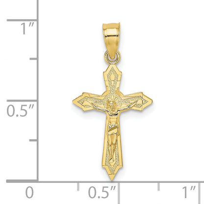 10K Yellow Gold 10K W/ Arrow Pointed Ends Crucifix Charm