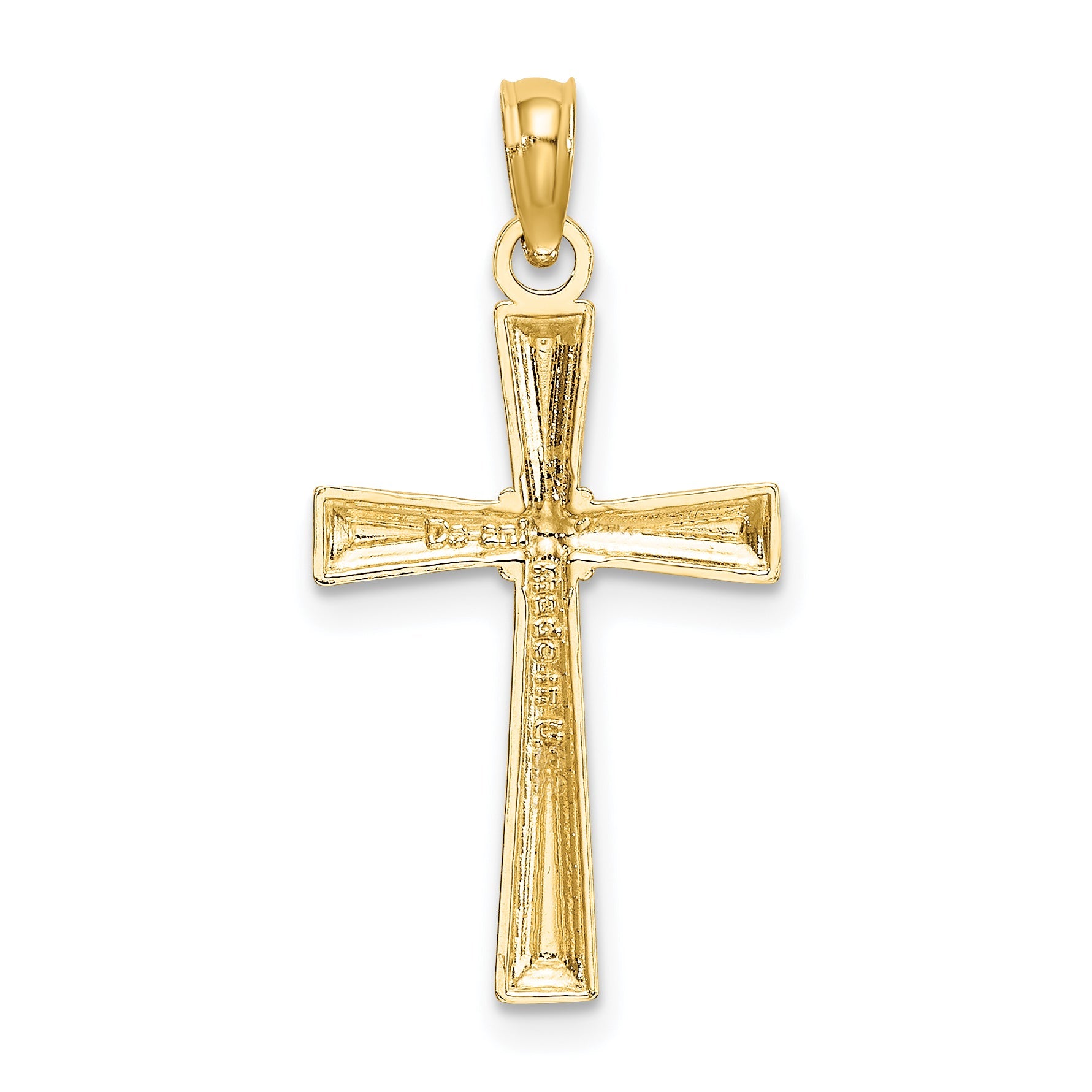 10K Yellow Gold 10K D/C Textured Cross Charm