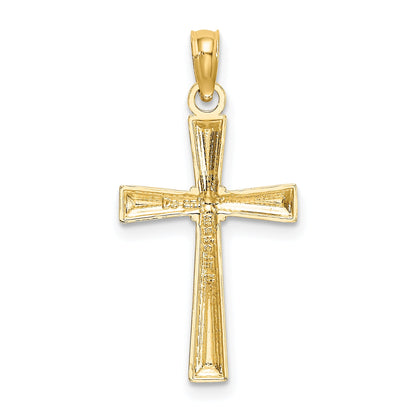 10K Yellow Gold 10K D/C Textured Cross Charm