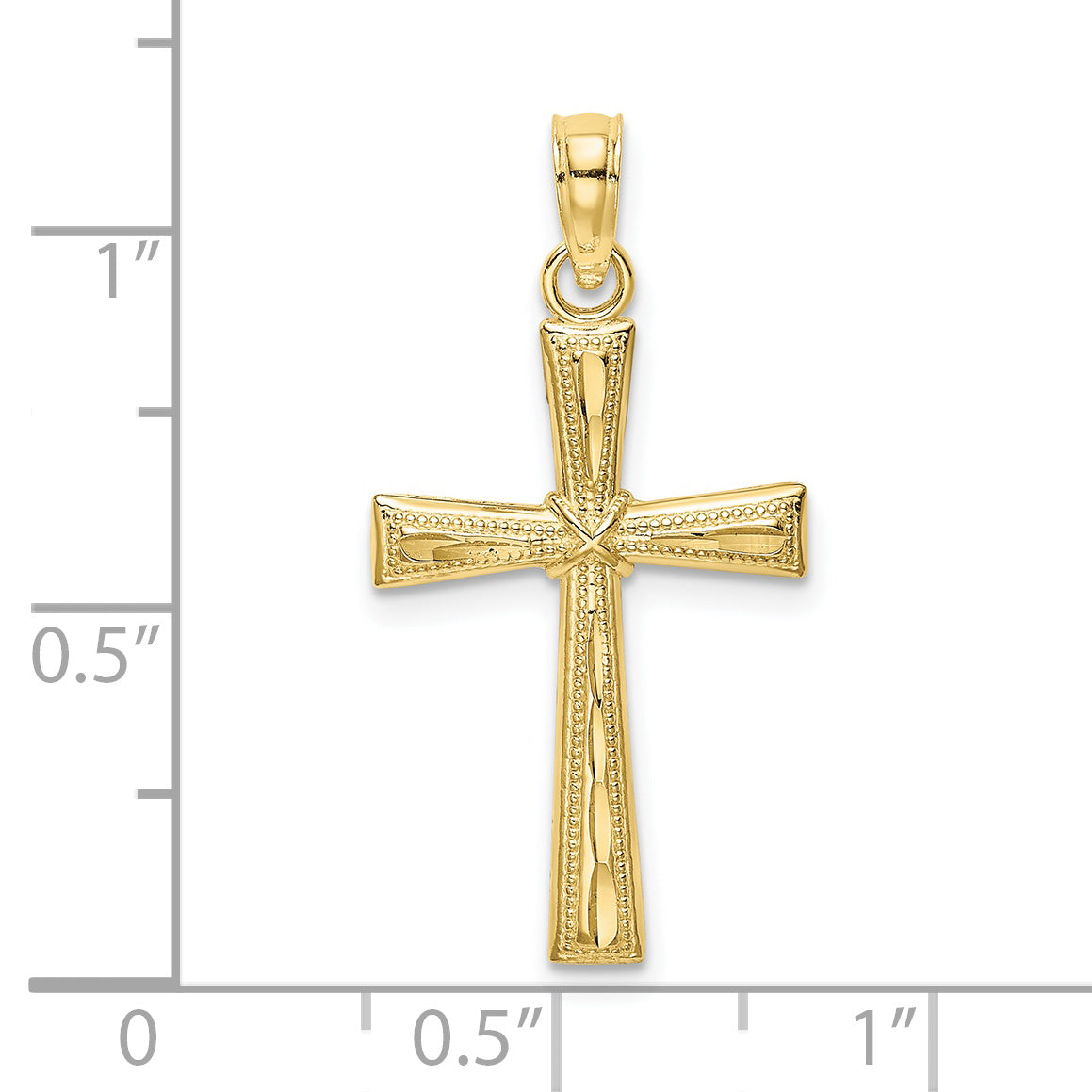 10K Yellow Gold 10K D/C Textured Cross Charm