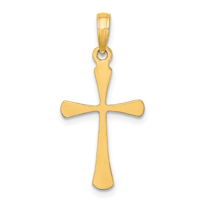 10K Yellow Gold 10K Polished Beveled Tip Cross Charm