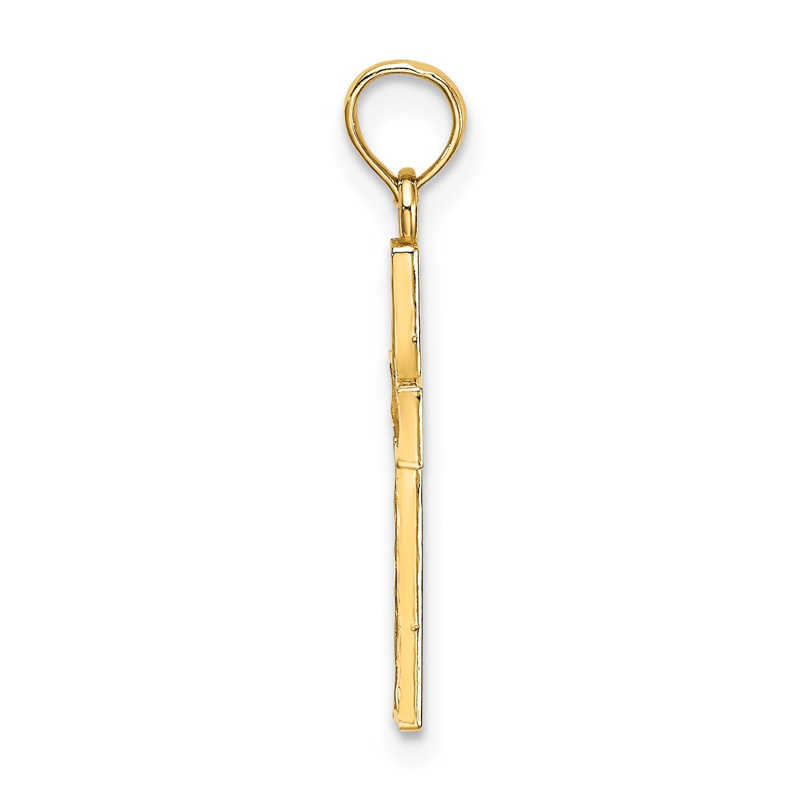 10K Yellow Gold D/C Filigree Cross Pendant
