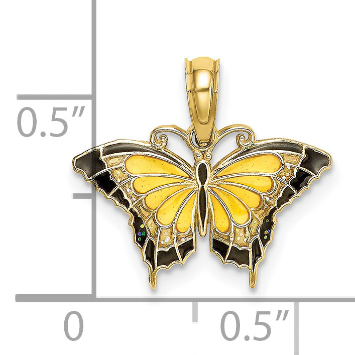 10K Yellow Gold 10K Small Enameled Butterfly Charm