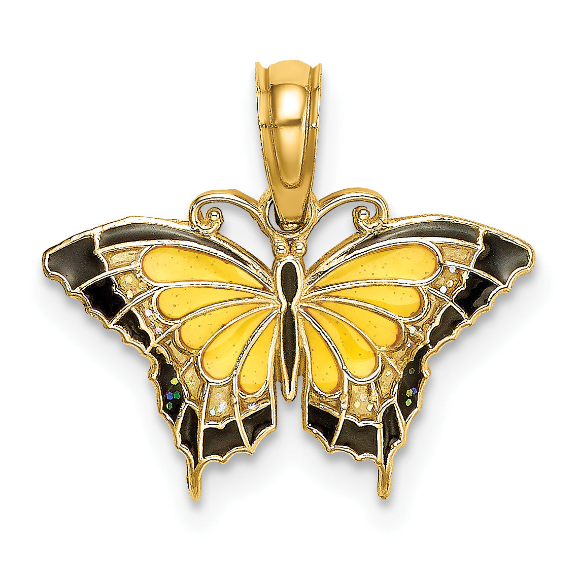 10K Yellow Gold 10K Small Enameled Butterfly Charm