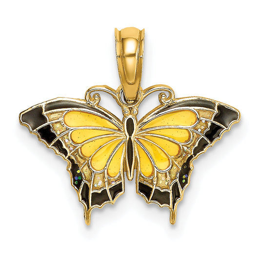 10K Yellow Gold 10K Small Enameled Butterfly Charm