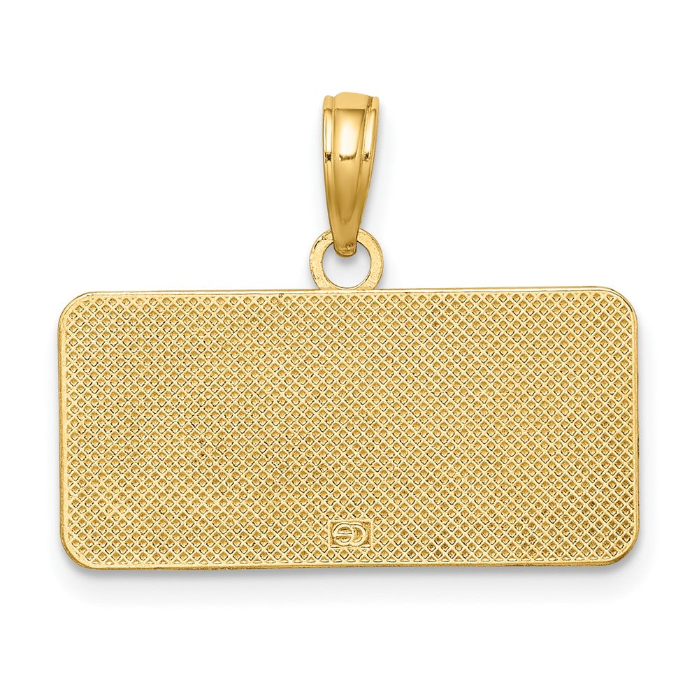 10K Yellow Gold 10K Obx North Carolina License Plate Charm