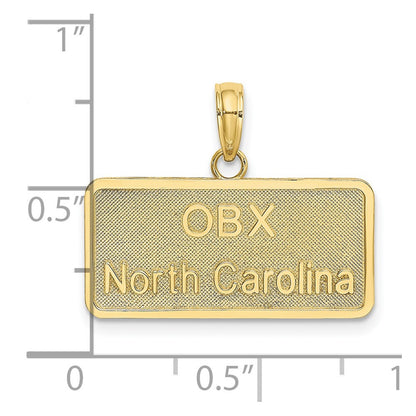 10K Yellow Gold 10K Obx North Carolina License Plate Charm