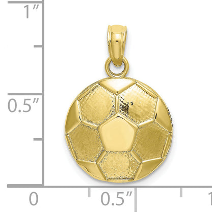 10K Yellow Gold 10K Engraveable Soccer Ball Charm
