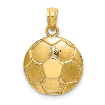 10K Yellow Gold 10K Engraveable Soccer Ball Charm