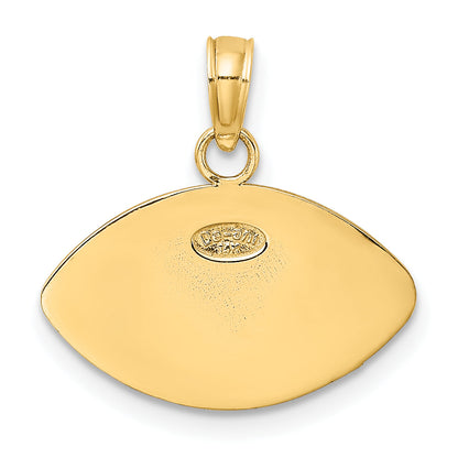 10K Yellow Gold 10K Engraveable Football Charm