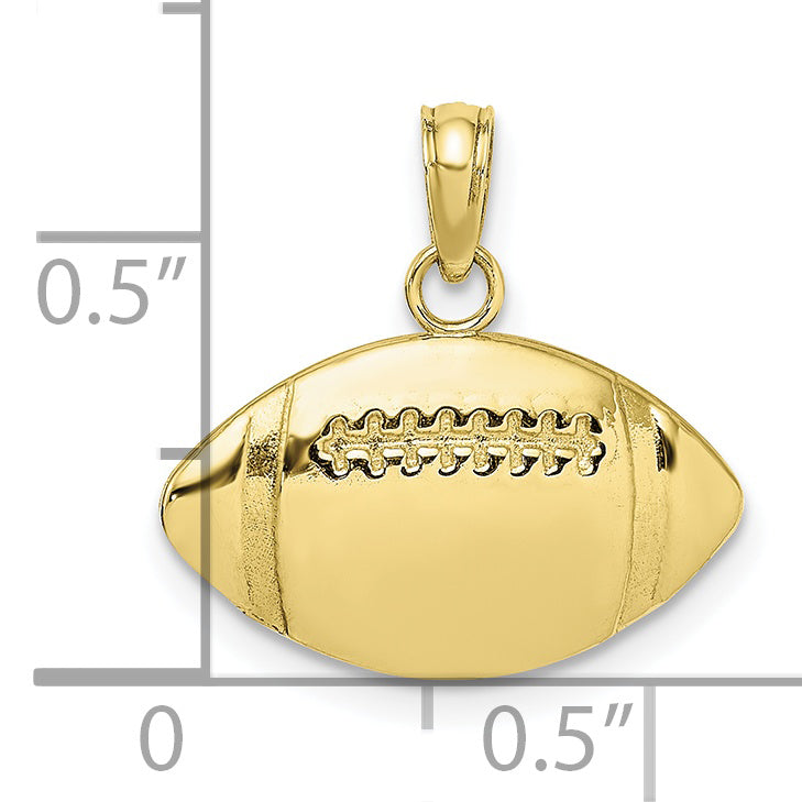 10K Yellow Gold 10K Engraveable Football Charm