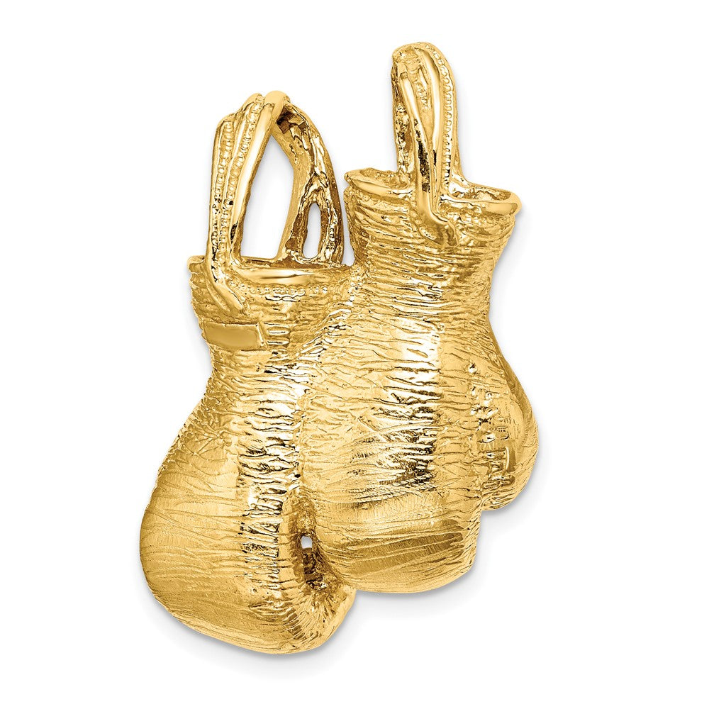 10K Yellow Gold 10K 3-D Textured Double Boxing Gloves Charm