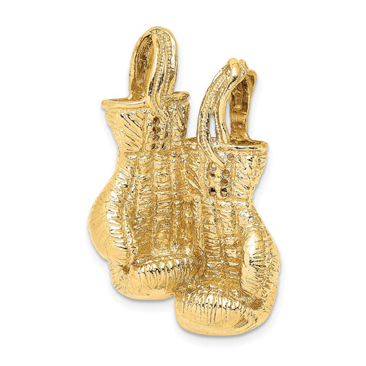 10K Yellow Gold 10K 3-D Textured Double Boxing Gloves Charm