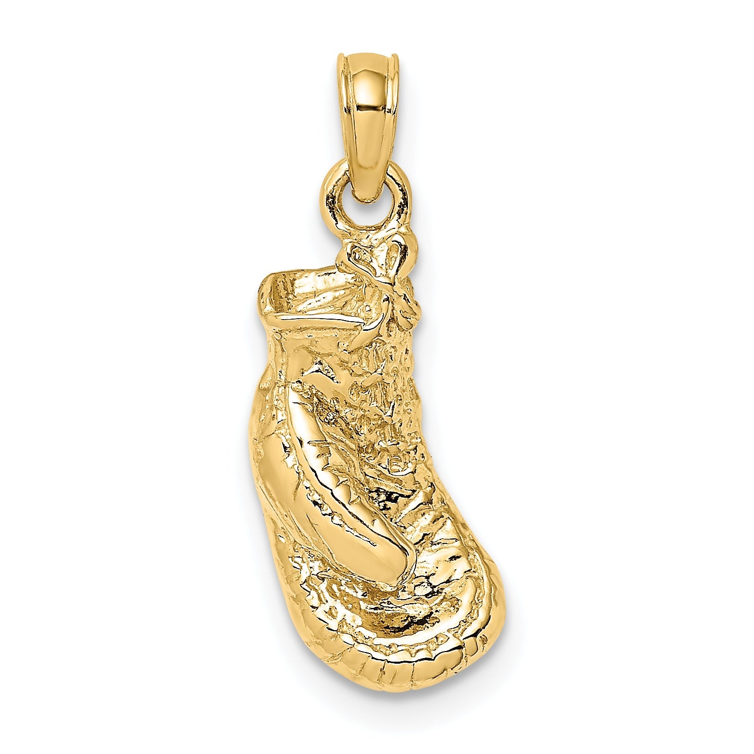 10K Yellow Gold 10K 2-D Polished / Textured Single Boxing Glove Charm