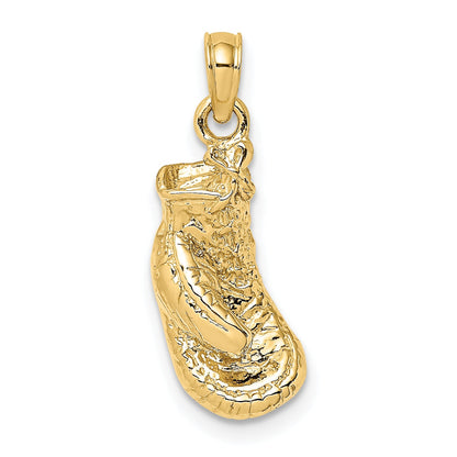 10K Yellow Gold 10K 2-D Polished / Textured Single Boxing Glove Charm