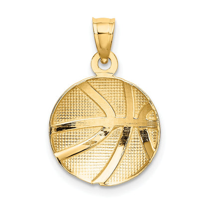 10K Yellow Gold 10K Textured Basketball Charm