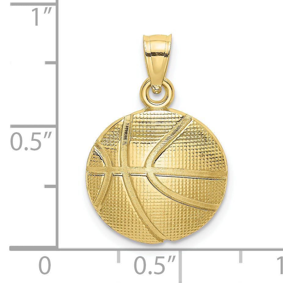 10K Yellow Gold 10K Textured Basketball Charm