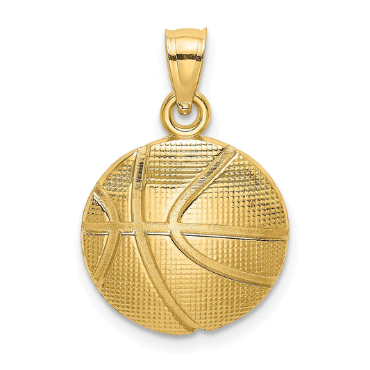 10K Yellow Gold 10K Textured Basketball Charm