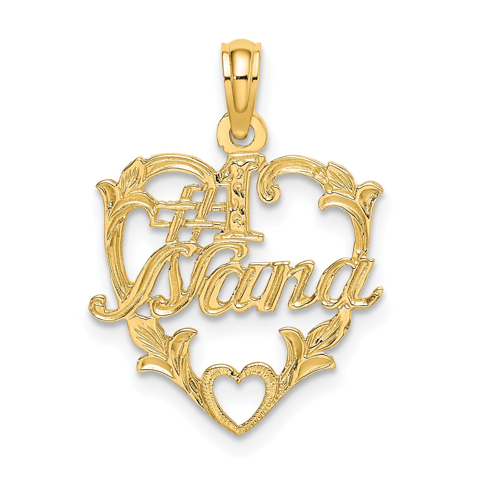 10K Yellow Gold 10K #1 Nana In Heart Charm