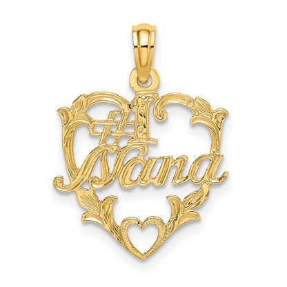 10K Yellow Gold 10K #1 Nana In Heart Charm